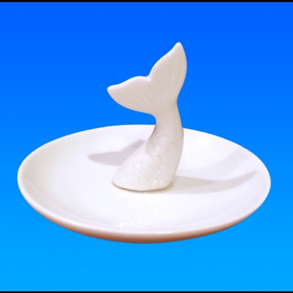 Decorative Ceramic Mermaid Ring Tray White - Picture 6 of 6